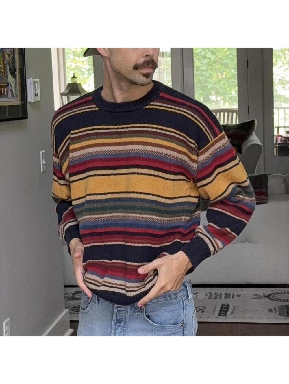 🧶 Vintage John Henry Striped Knit Sweater